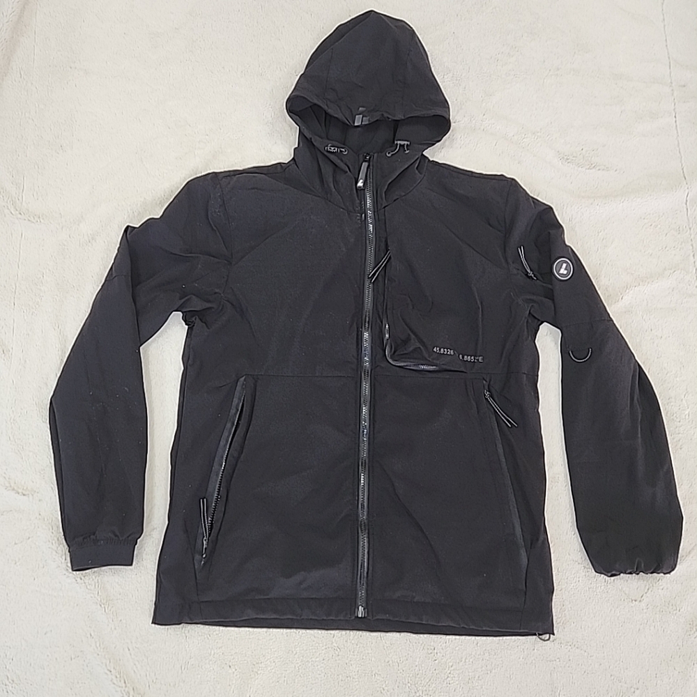 Lorenzo Veratti Black Alto Hooded Windbreaker Jacket Men's Size Large Outdoor
